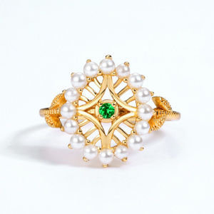 Art Deco Vintage Pearl Engagement Ring Antique